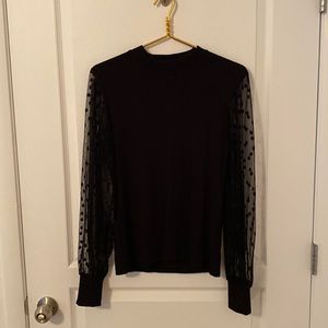 Streetwear Society XL New With Tags Black Sheer Long-sleeve Blouse